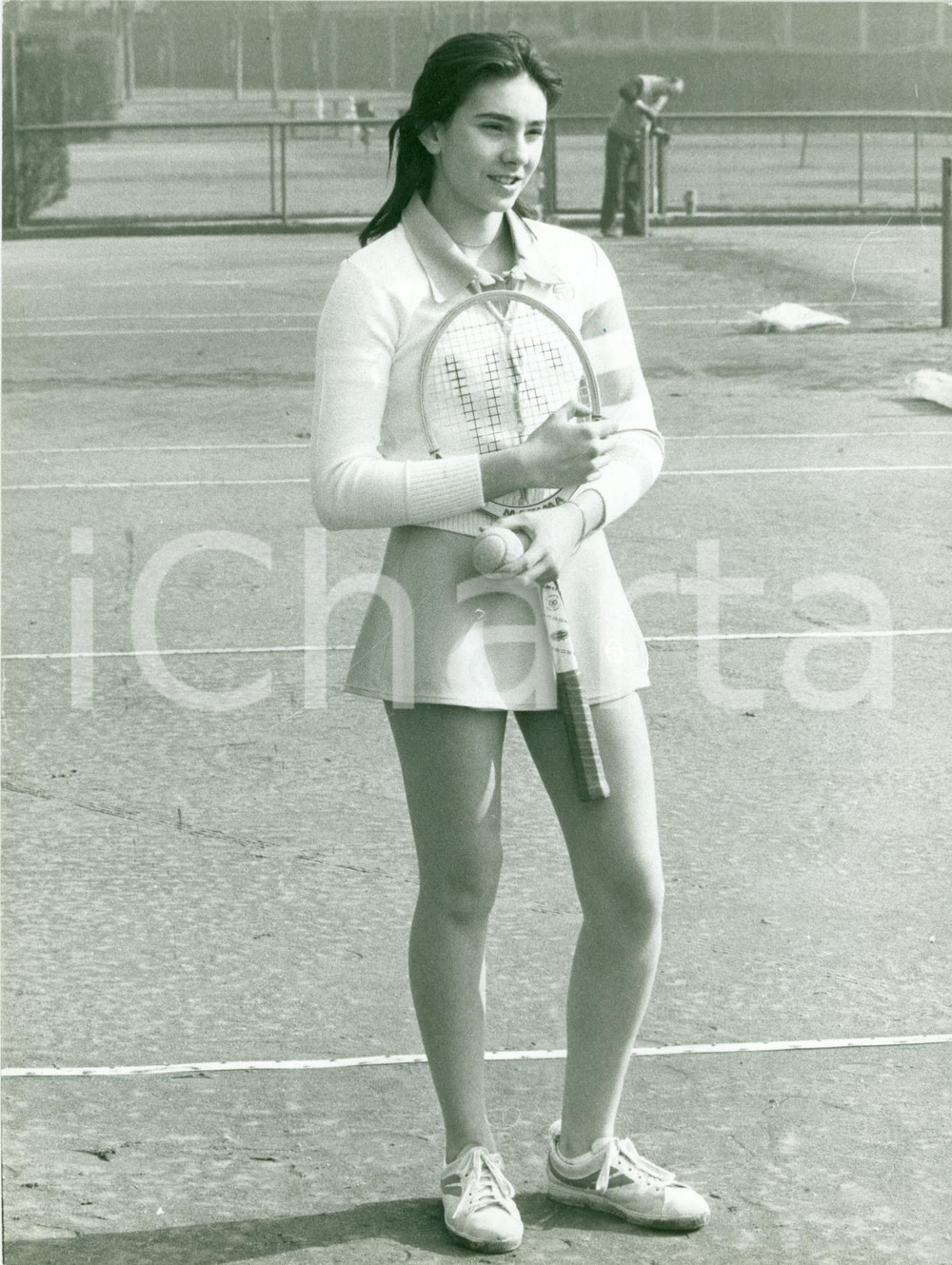 Fotografia d epoca originale 1980 ca TENNIS Campionessa Emanuela ZONI divisa Sergio TACCHINI Fotografia 1