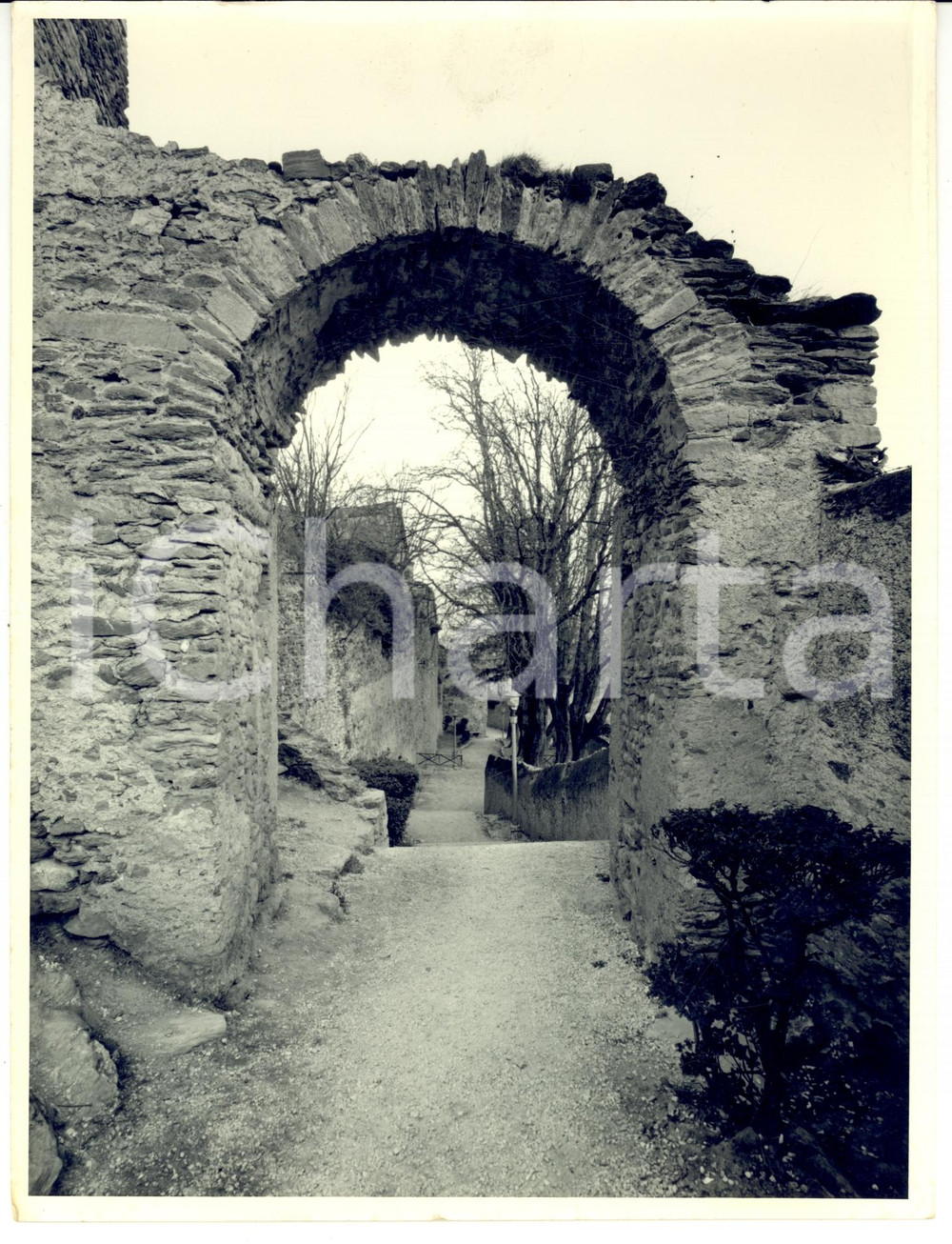 Fotografia d epoca originale 1970 ca SEGUSIA / SUSA TO Porta pretoria nelle mura di cinta Foto HAUS 1
