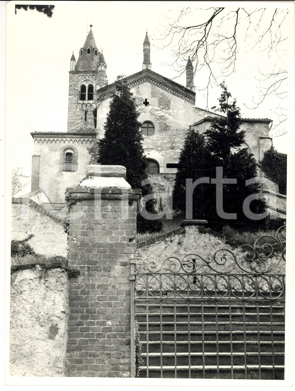 Fotografia d epoca originale 1970 VAL DI SUSA AVIGLIANA TO Chiesa di SAN PIETRO lato anteriore Foto HAUS 1