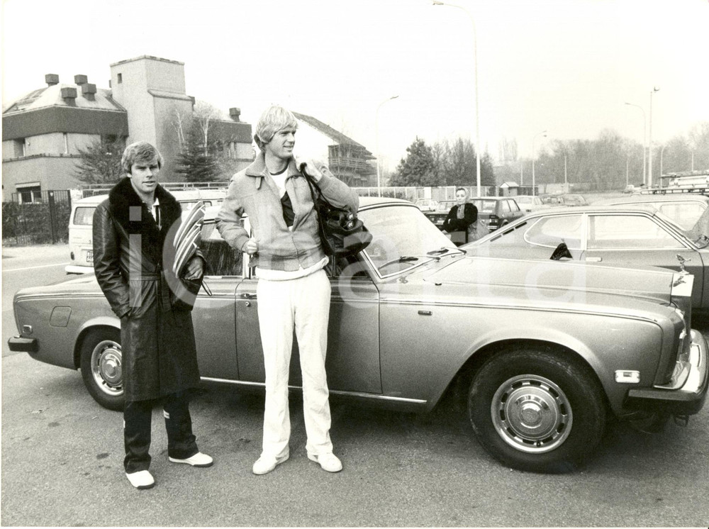 Fotografia d epoca originale 1980 ca TENNIS Ritratto Roscoe TANNER Peter FLEMING Fotografia 1