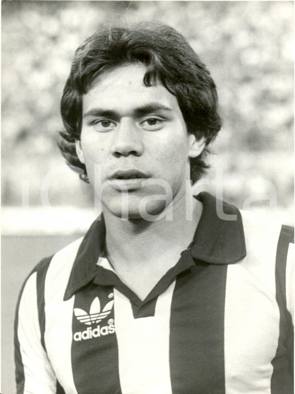 Fotografia d epoca originale 1980 ca URUGUAY Calcio Ritratto RUBEN PAZ maglia ADIDAS Fotografia 1
