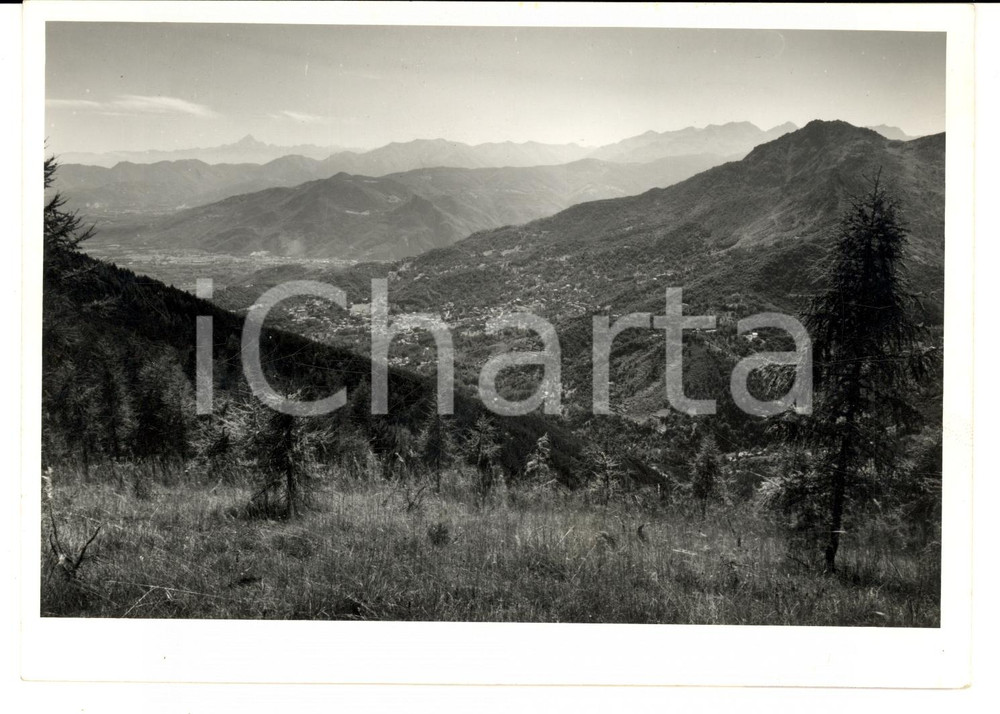 Fotografia d epoca originale 1970 RUBIANA TO Panorama con le Alpi della VAL DI SUSA e il MONVISO Foto HAUS 1