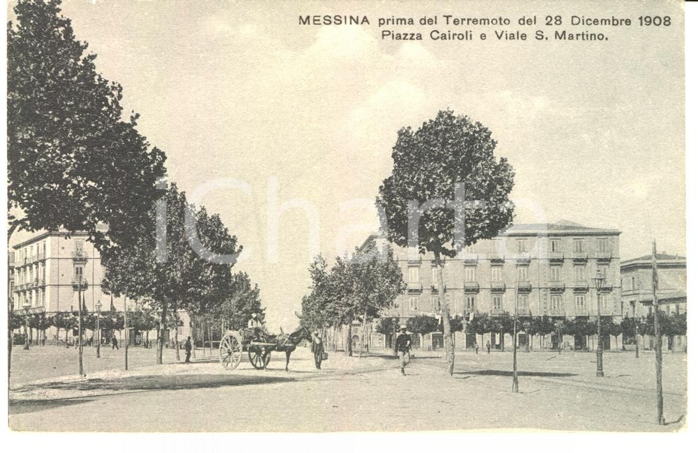Cartolina originale da collezione 1910 ca MESSINA Piazza CAIROLI prima del terremoto 1908 Cartolina FP NV 1