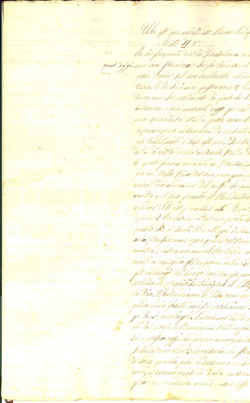 Manoscritto, lettera originale 1830 AREA NAPOLETANA Sermone EPIFANIA Ubi est Rex Iudeorum Manoscritto INEDITO 1