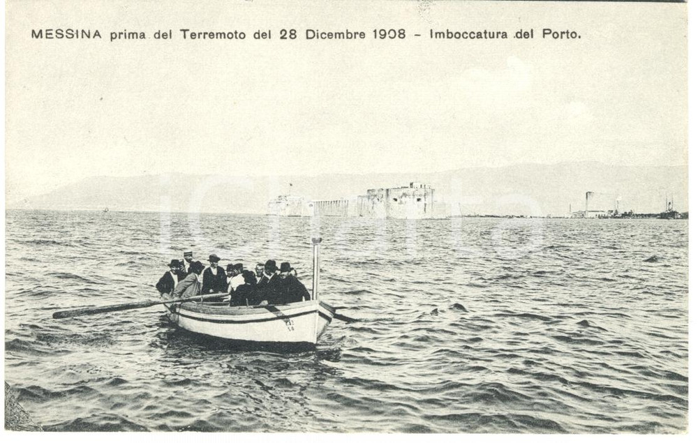 Cartolina originale da collezione 1910 ca MESSINA Imboccatura del porto prima del terremoto 1908 Cartolina FP NV 1