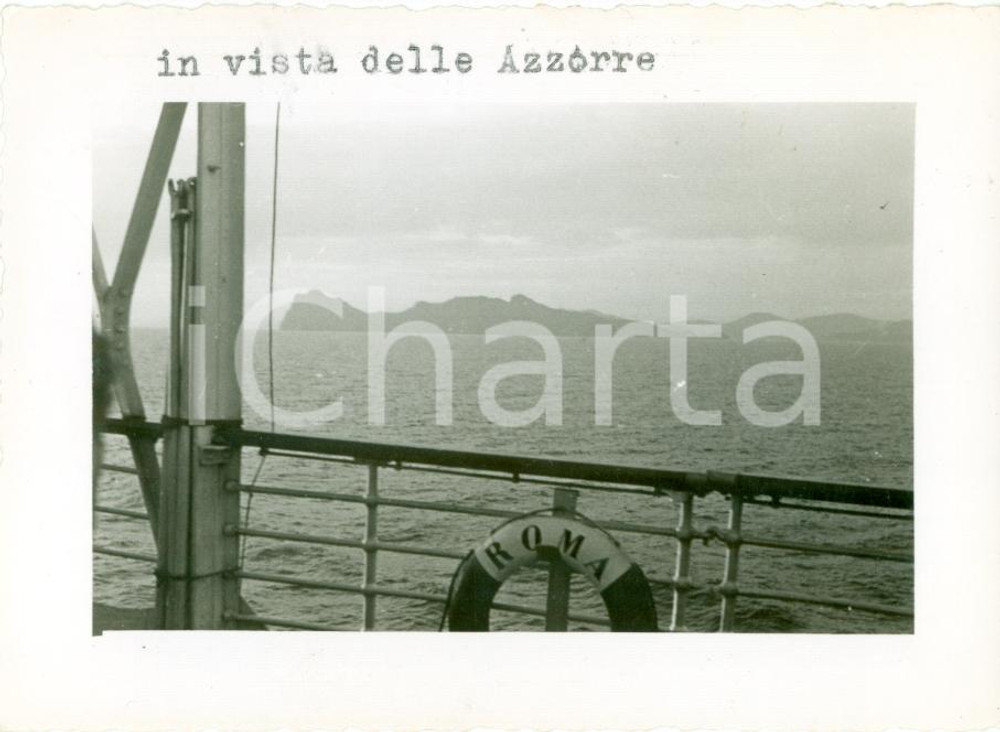 Fotografia d epoca originale 1937 NEW YORK USA Transatlantico ROMA in vista delle AZZORRE Fotografia 1