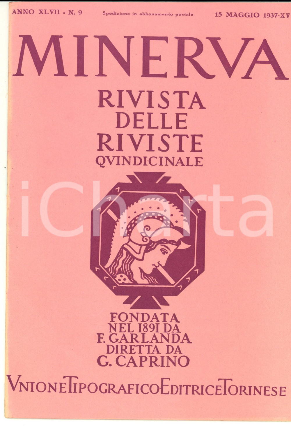 Giornale, rivista storica 1937 MINERVA Rivista delle Riviste  Difesa antiaerea di Londra Anno XLVII nÂ° 9 1