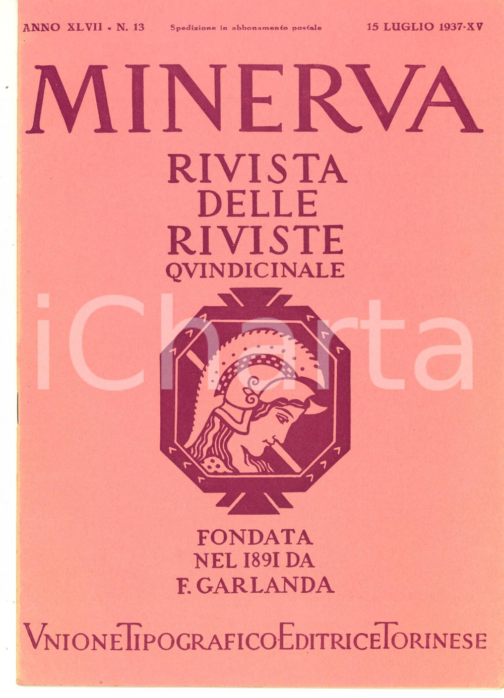 Giornale, rivista storica 1937 MINERVA Rivista delle Riviste  Decadenza della razza britannica nÂ° 13 1
