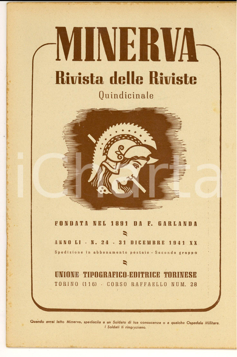 Giornale, rivista storica 1941 MINERVA Rivista delle Riviste  Panslavismo e bolscevismo Anno LI nÂ° 24 1