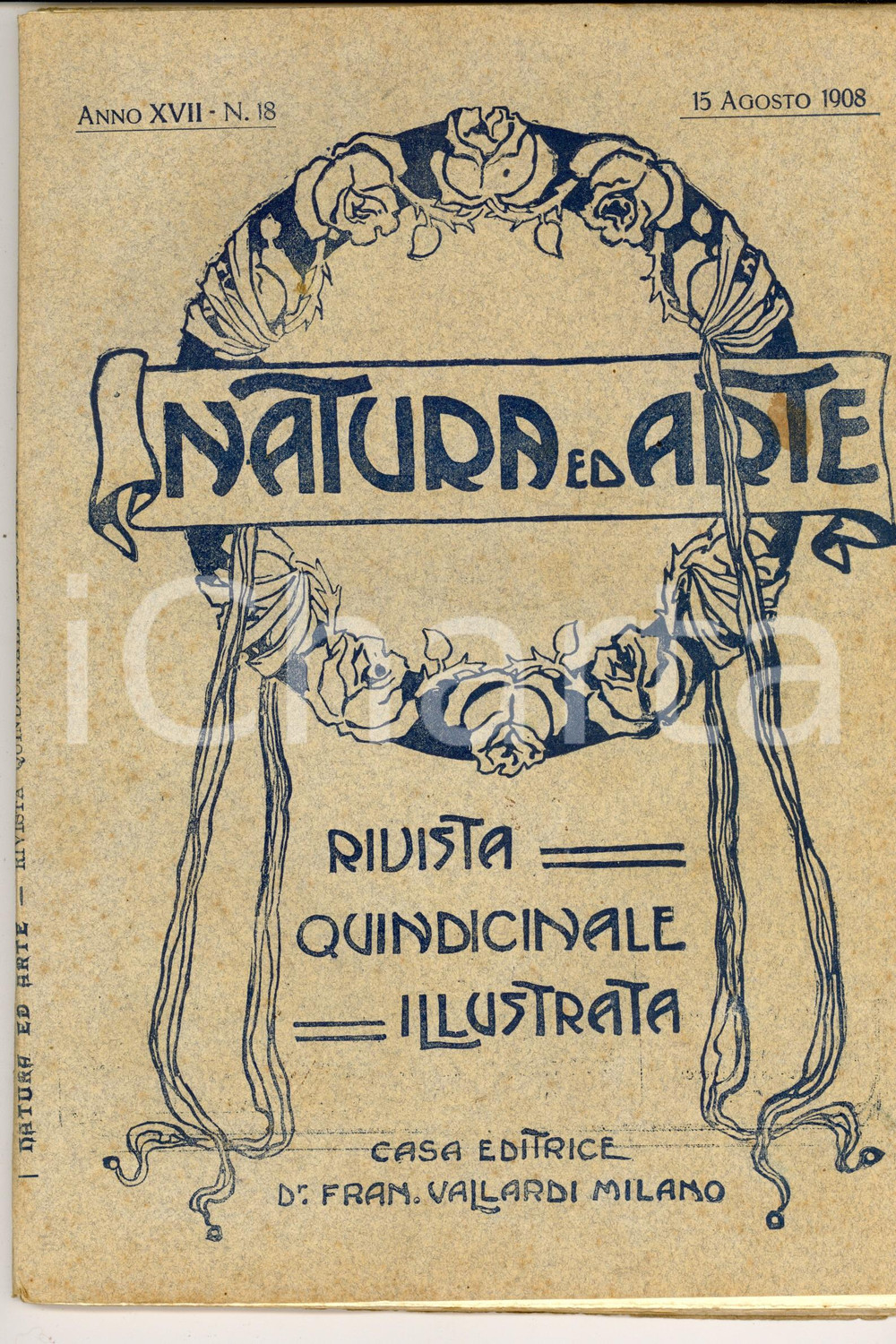 Giornale, rivista storica 1908 NATURA ED ARTE Sistemazione della Fiera di Bergamo Anno XVII nÂ° 18 1