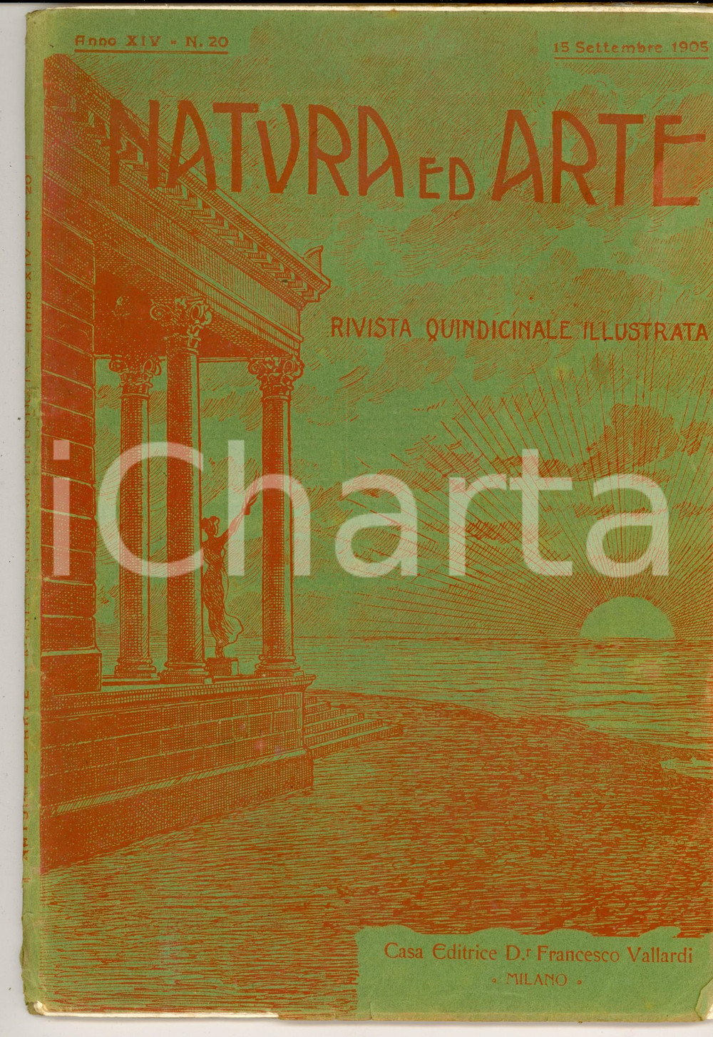 Giornale, rivista storica 1905 NATURA ED ARTE Esposizione d arte di Venezia Anno XIV nÂ°20 DANNEGGIATA 1