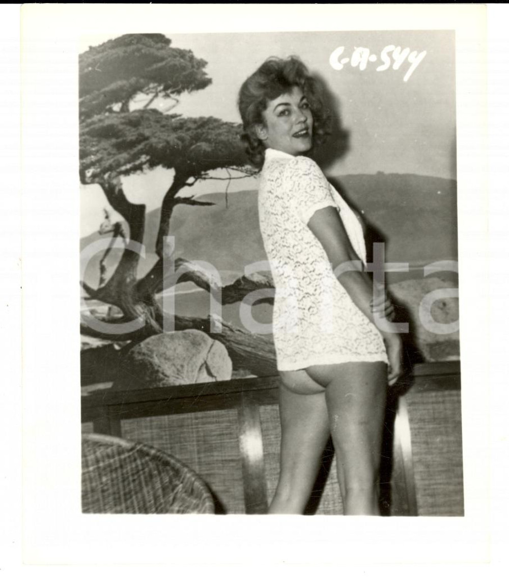 Fotografia d epoca originale 1965 ca USA  EROTICA VINTAGE Woman back in lace blouse PHOTO 1