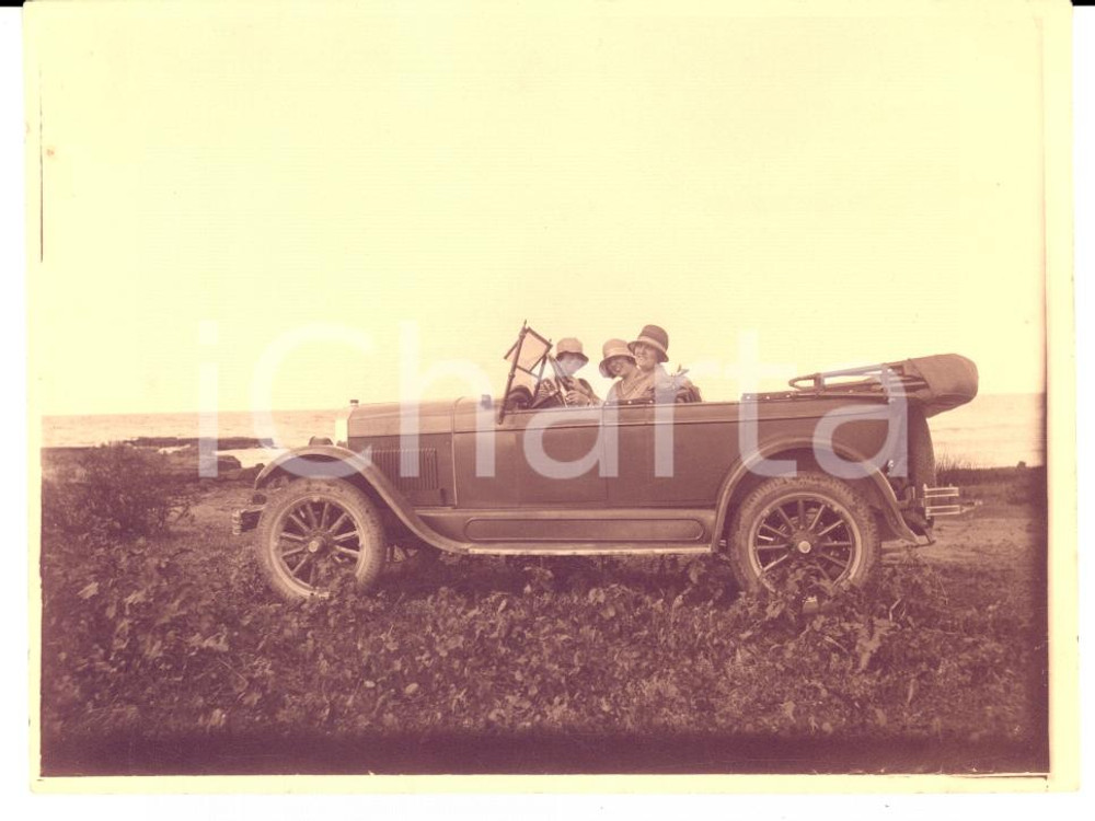 Fotografia d epoca originale 1920 RIO DE JANEIRO BRAZIL Turiste europee posano su auto STUDEBAKER Foto 1