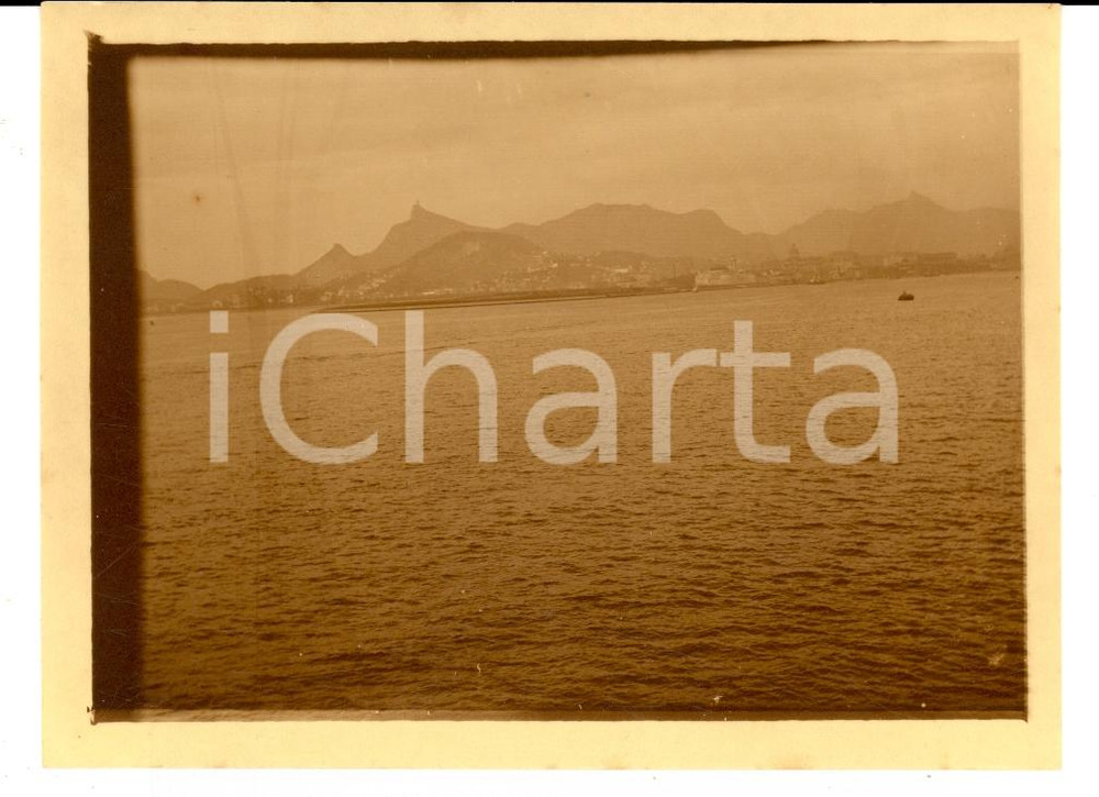 Fotografia d epoca originale 1920 RIO DE JANEIRO BRAZIL Veduta panoramica della costa VINTAGE Foto 1