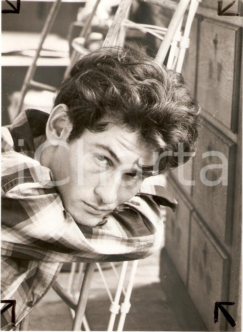 Fotografia d epoca originale 1961 SAMSON Serge MERLIN Portrait on the set Andrzej WAJDA Photo 1