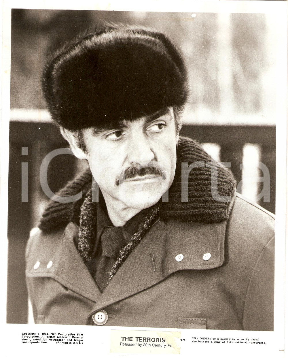 Fotografia d epoca originale 1974 RANSOM Sean CONNERY Norwegian security chief Movie by Caspar WREDE Photo 1