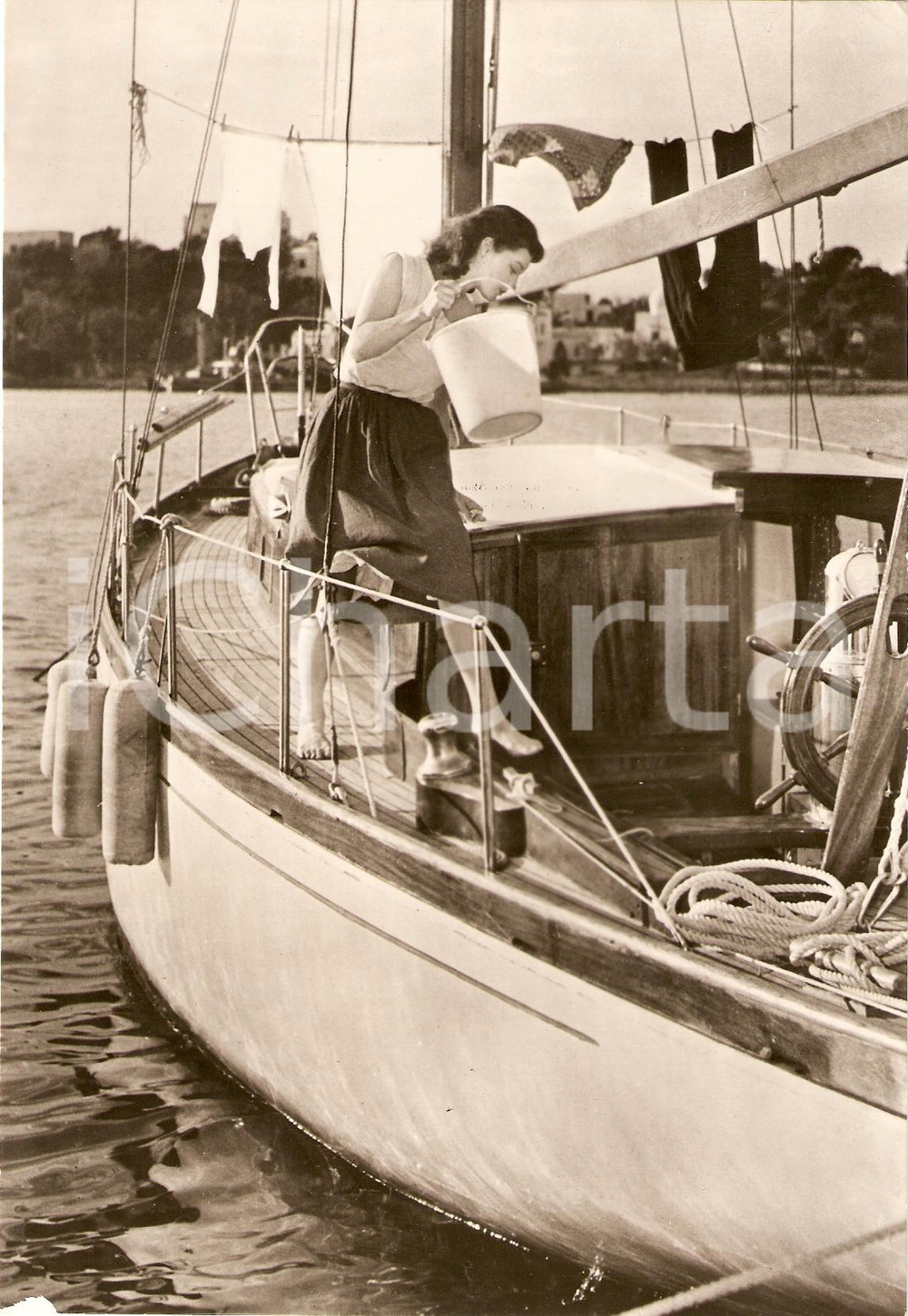 Fotografia d epoca originale 1958 SISSI A ISCHIA Scampolo Romy SCHNEIDER su una barca Fotografia 1