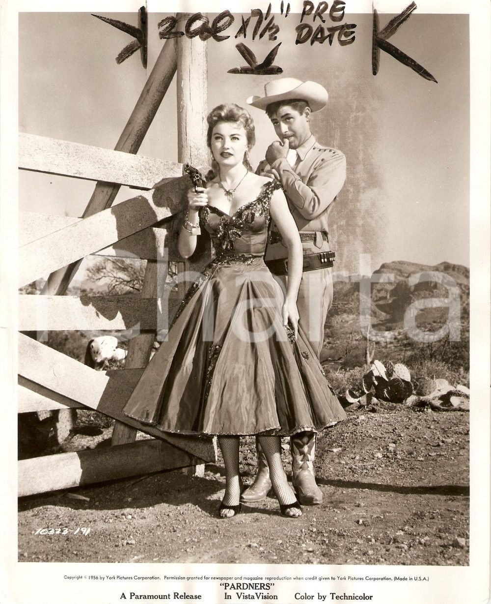 Fotografia d epoca originale 1956 PARDNERS Mezzogiorno di fifa Jerry LEWIS Jackie LOUGHERY Cowboy Fotografia 1
