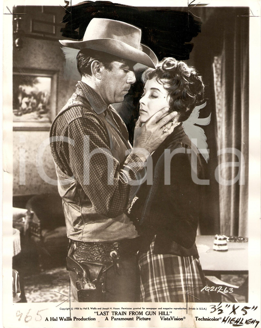 Fotografia d epoca originale 1959 LAST TRAIN FROM GUN HILL Anthony QUINN Carolyn JONES Western Photo 1