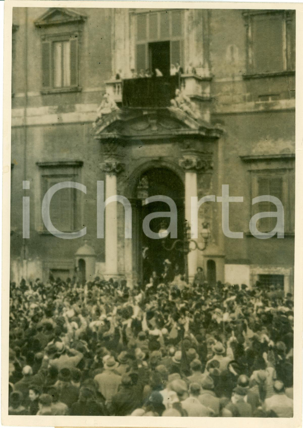Fotografia d epoca originale 1939 ROMA Folla matrimonio Luigi DI BORBONEPARMA Maria di SAVOIA Telefoto 1