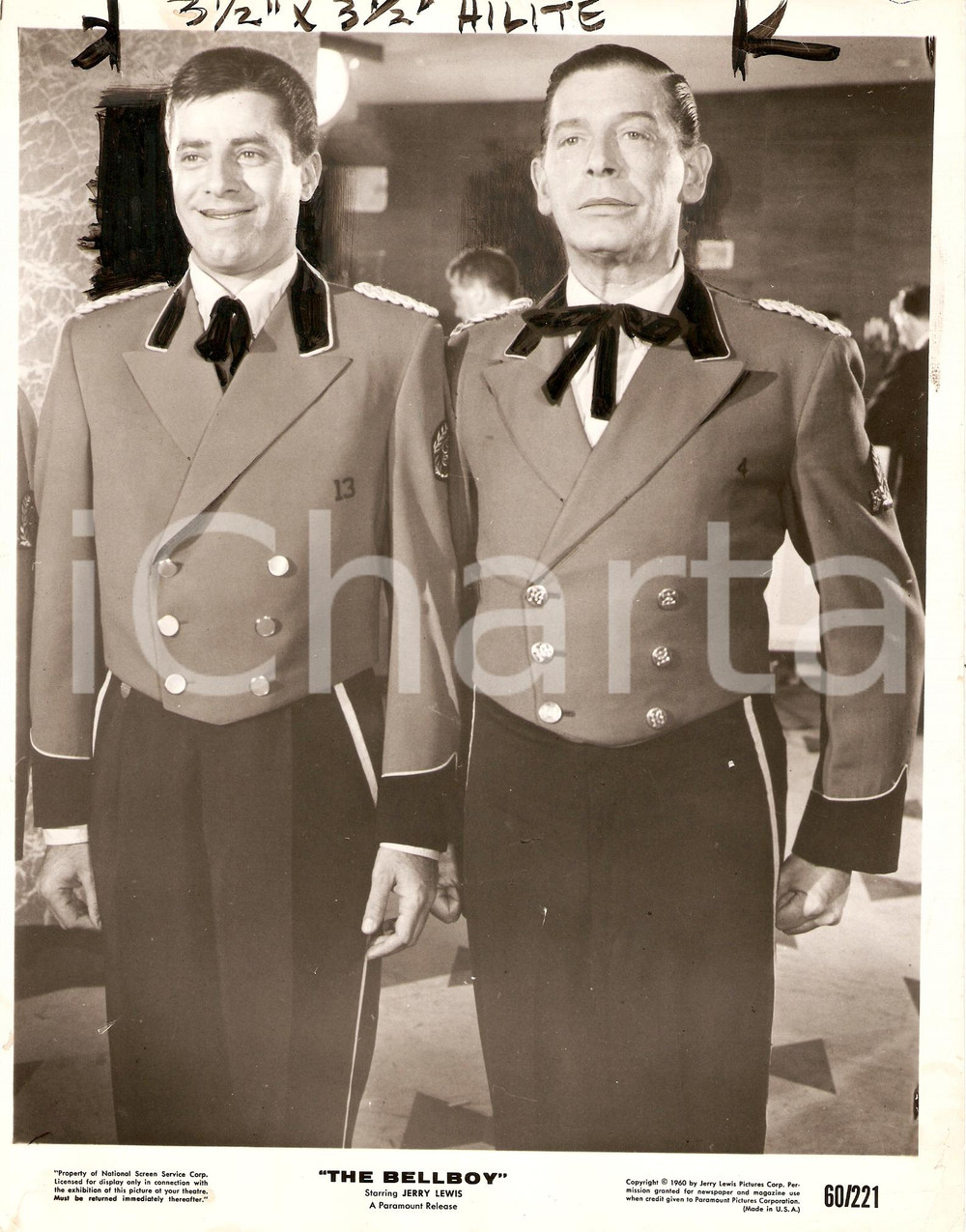 Fotografia d epoca originale 1960 THE BELLBOY Ragazzo tuttofare Jerry LEWIS Milton BERLE Fotografia di scena 1