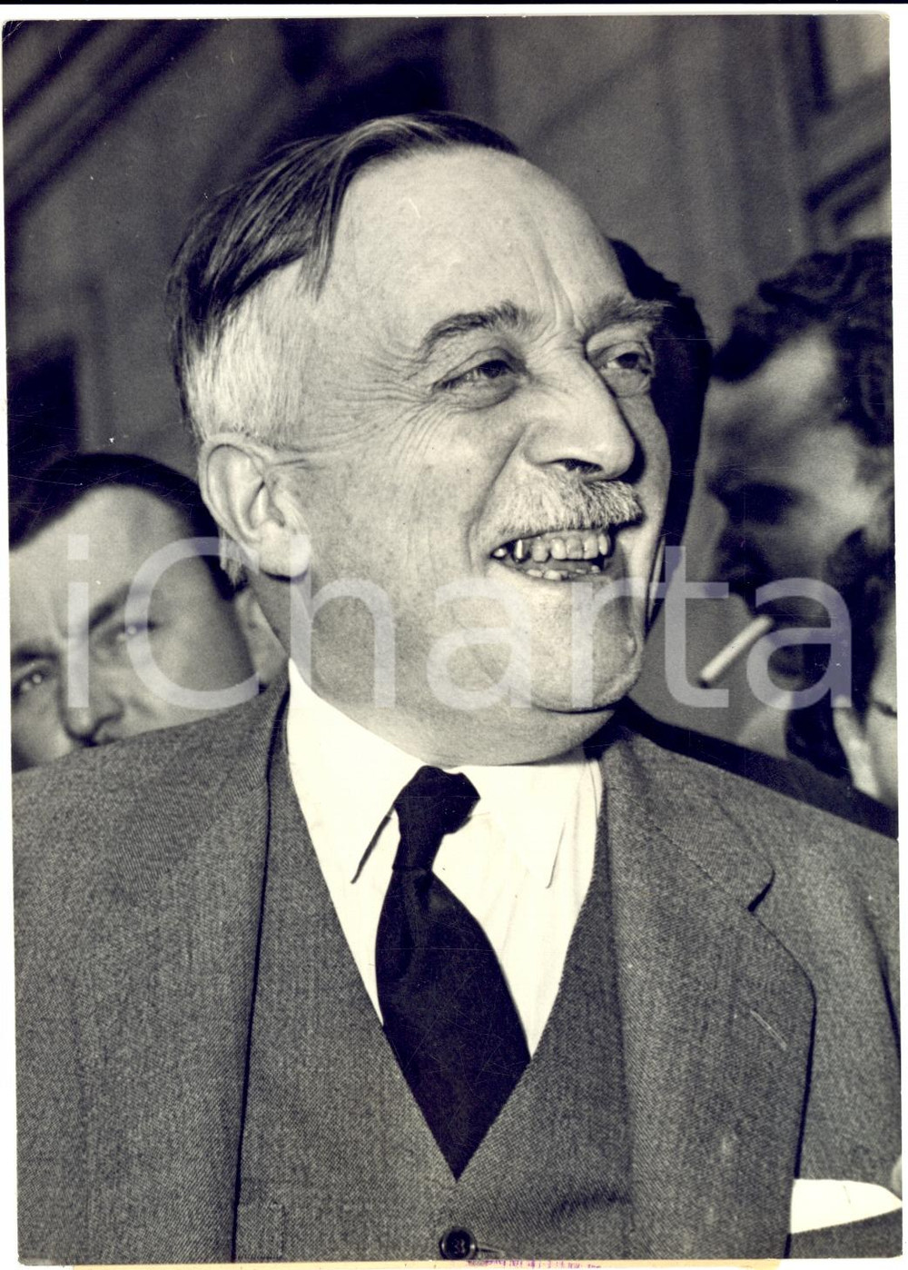Fotografia d epoca originale 1950 PARIS Henri QUEILLE sourit pendant qu il dÃ©missionne Photo INTERPRESS 1