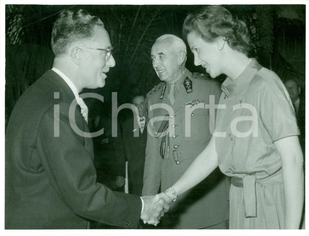 Fotografia d epoca originale 1960 ca BRUXELLES Fabiola del BELGIO al raduno dei Grandi Invalidi Fotografia 1