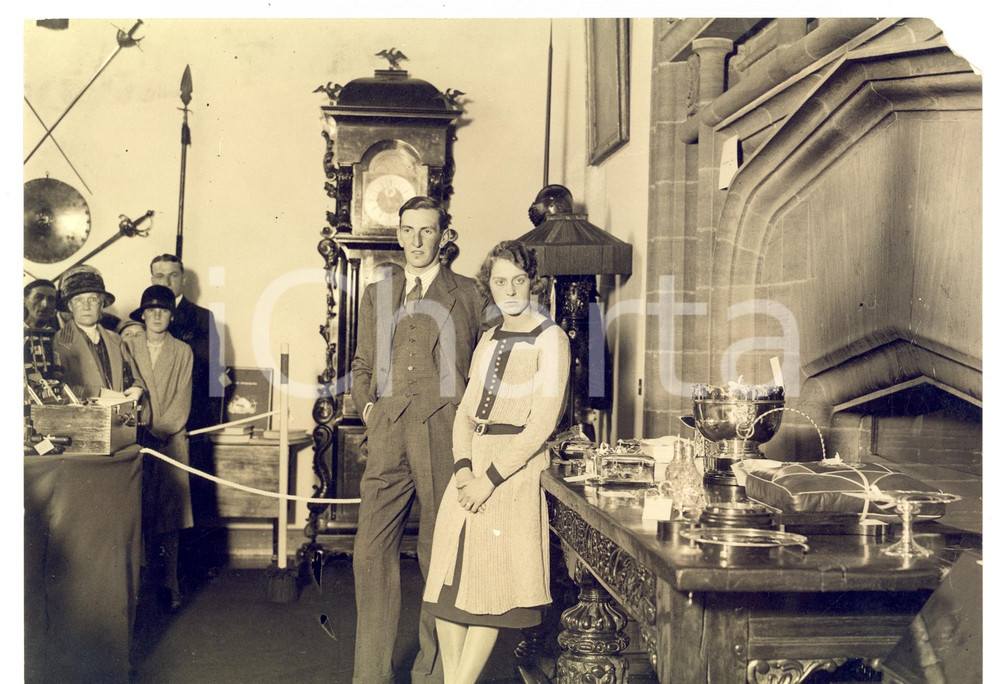 Fotografia d epoca originale 1930 COWDRAY PARK Nobile Angela PEARSON e George MURRAY festa di fidanzamento 1