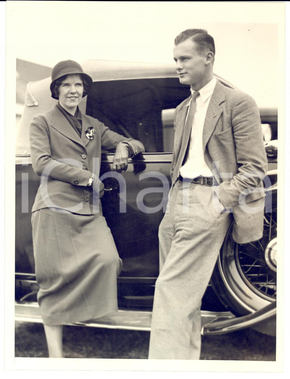 Fotografia d epoca originale 1932 NEW YORK USA Jack WHITNEY and Winifred WHITE engaged Photo 1