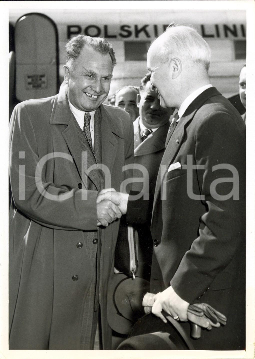 Fotografia d epoca originale 1953 PARIS Sergey VINOGRADOV ambasciatore URSS con Edouard DE LA CHAUVINIERE 1