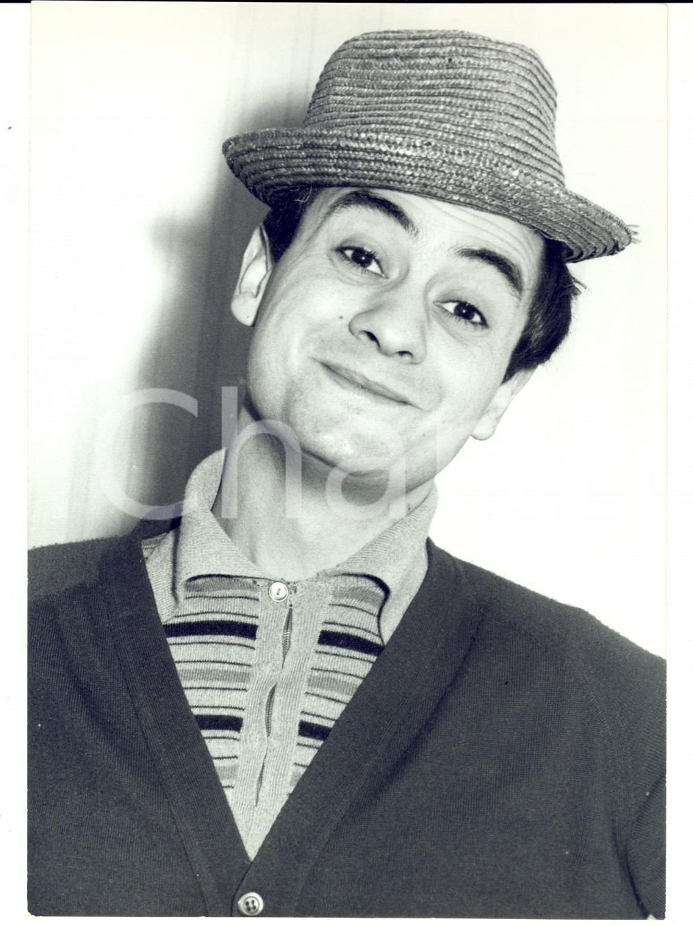 Fotografia d epoca originale 1960 ca PARIS Ritratto del cantautore Johnny RECH Fotografia 1