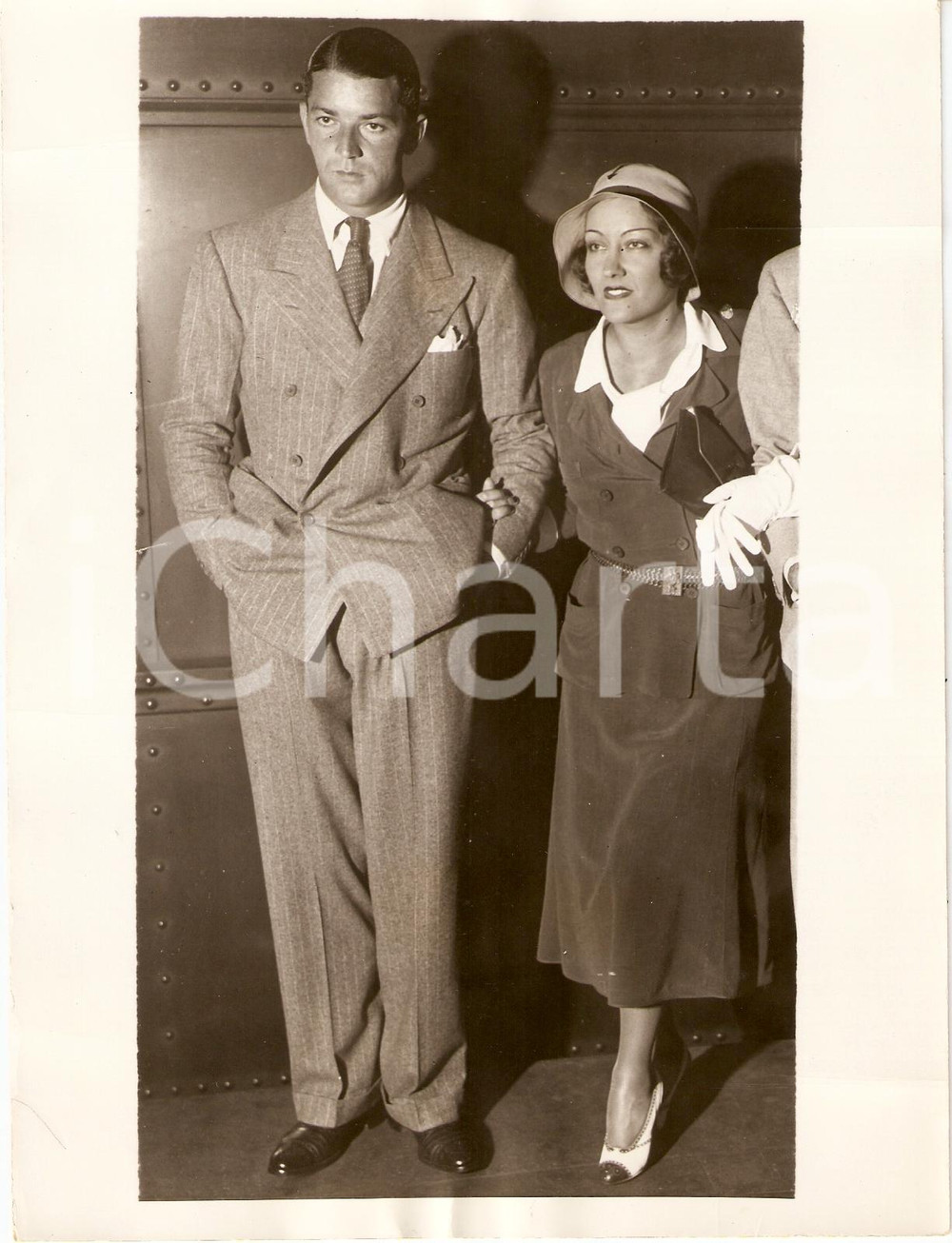 Fotografia d epoca originale 1931 NEW YORK Gloria SWANSON Michael FARMER trip to Hollywood Photo 1