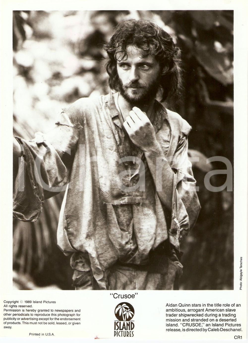 Fotografia d epoca originale 1989 CRUSOE Aidan QUINN portrait from the movie by Caleb DESCHANEL Photo 1