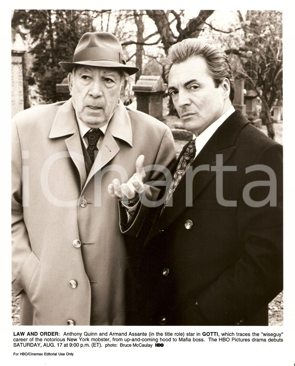 Fotografia d epoca originale 1996 GOTTI Anthony QUINN Armand ASSANTE on the set HBO Pictures Photo 1
