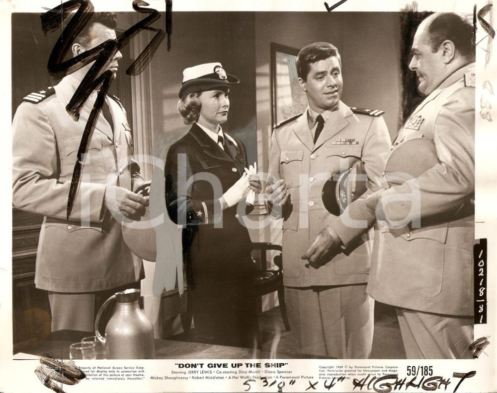 Fotografia d epoca originale 1959 DON T GIVE UP THE SHIP Jerry LEWIS Dina MERRILL Robert MIDDLETON Photo 1