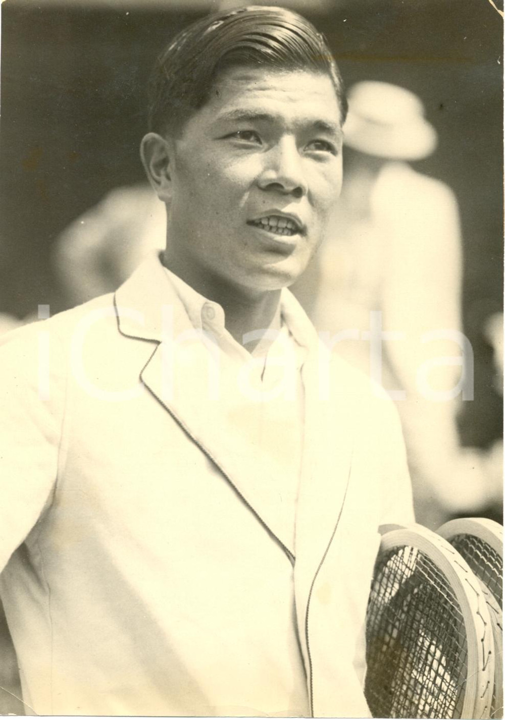 Fotografia d epoca originale 1926 FOREST HILLS USA Tsumio TAWARA tennista giapponese alla COPPA DAVIS Foto 1