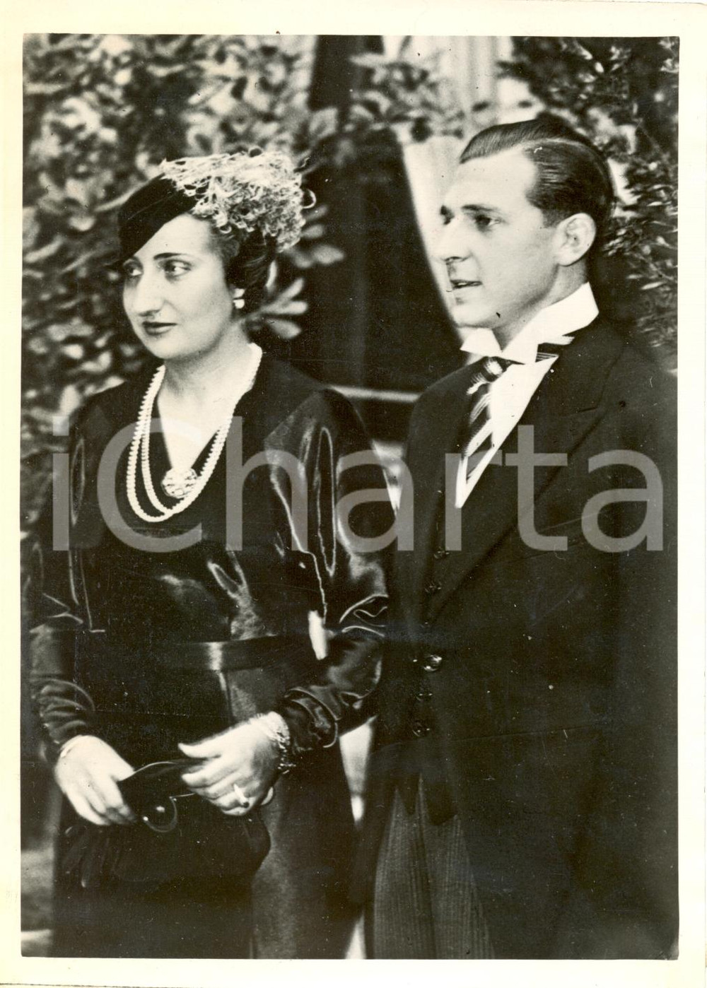 Fotografia d epoca originale 1935 ROMA Giovanni di BORBONE e Maria di BORBONE il giorno del matrimonio Foto 1