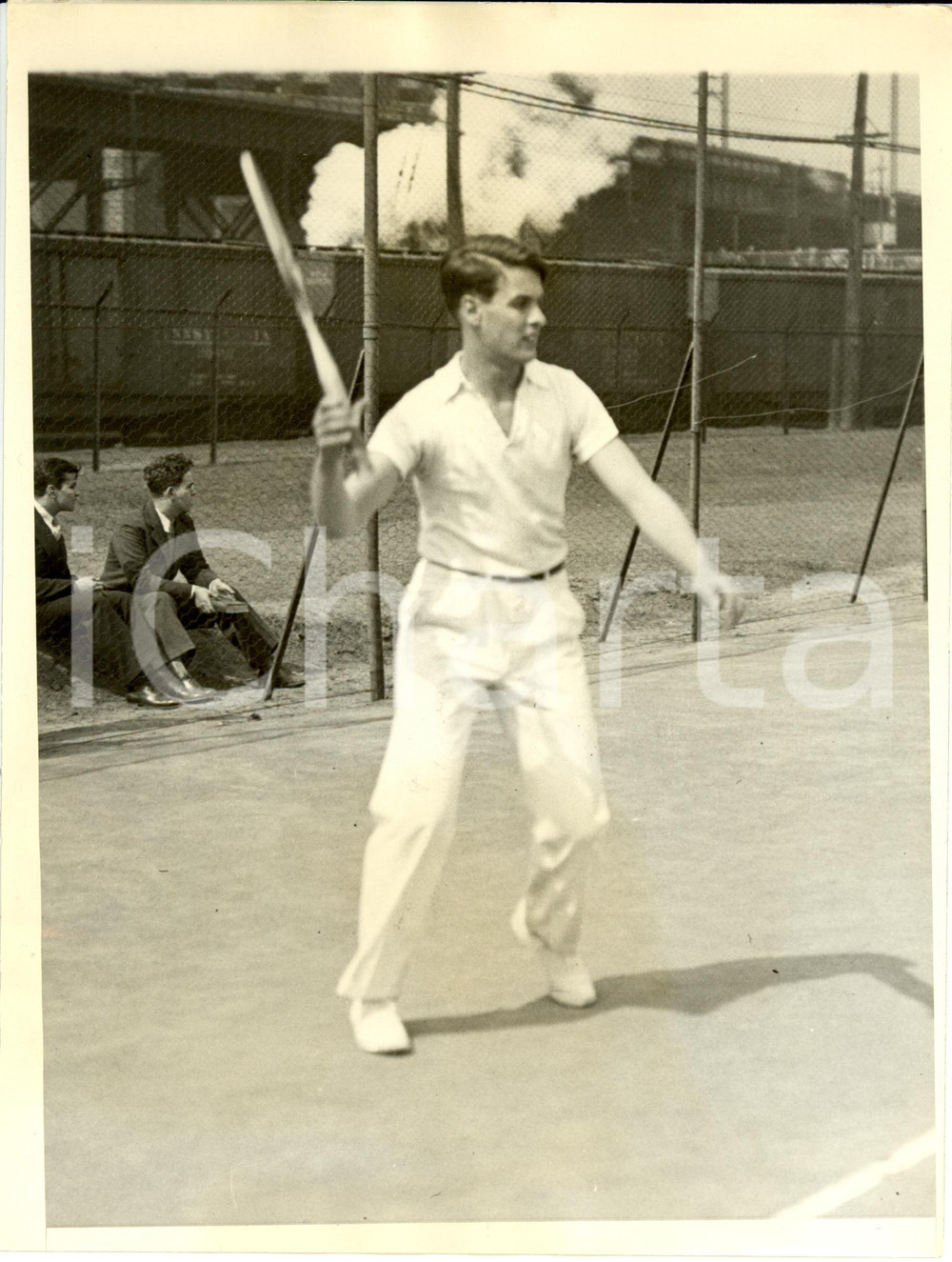 Fotografia d epoca originale 1931 PHILADELPHIA USA WILLIAM TILDEN durante un match decisivo Fotografia 1