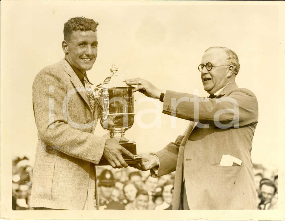 Fotografia d epoca originale 1938 HATFIELD UK KINGSLEY WOOD e ALEX HENSHAW, vincitore KING S CUP AIR RACE 1