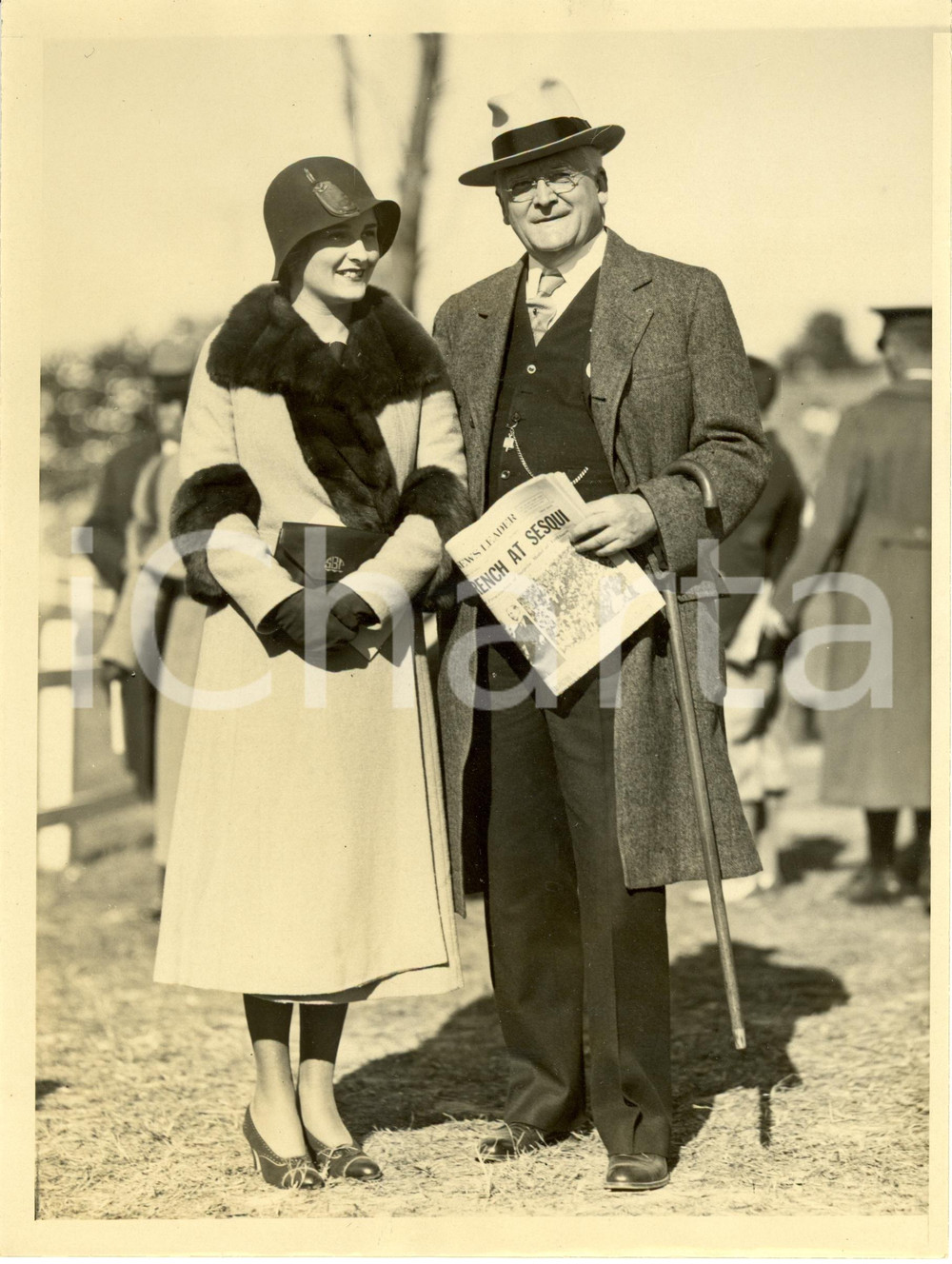 Fotografia d epoca originale 1931 YORKTOWN USA Governatore VIRGINIA POLLARD e figlia a 150Â° indipendenza 1