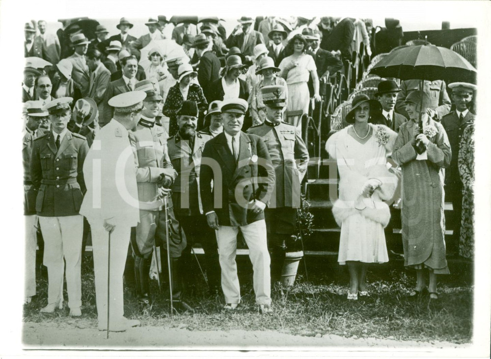Fotografia d epoca originale 1930 ROMA Benito MUSSOLINI a Giornata dell Ala con UMBERTO II e Maria JosÃ© FOTO 1