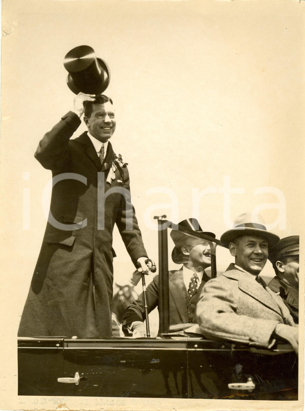 Fotografia d epoca originale 1926 NEW YORK USA GUSTAVO ADOLFO di SVEZIA al primo arrivo in AMERICA Foto 1
