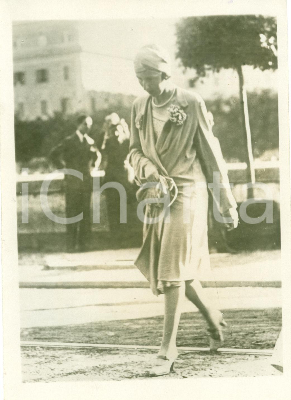 Fotografia d epoca originale 1930 ROMA Principessa Giovanna di BULGARIAa passeggio dopo le nozze FOTO 1