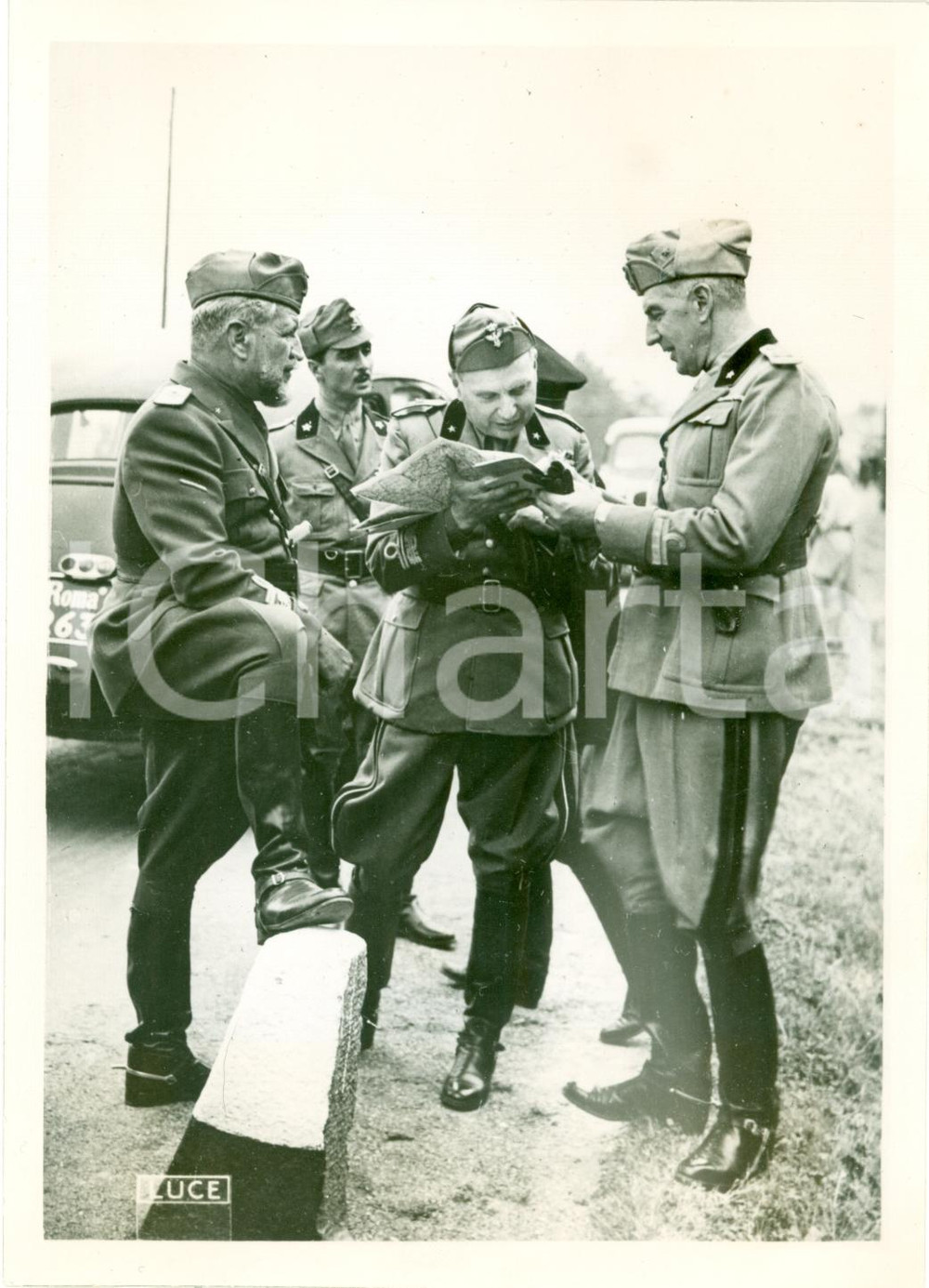 Fotografia d epoca originale 1939 PIEMONTE Paolo THAON DI REVEL Attilio TERUZZI grandi manovre Valle del PO 1