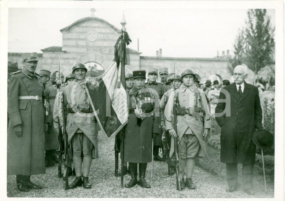 Fotografia d epoca originale 1934 MARSIGLIA F Armata francese a onoranze Re ALESSANDRO I di JUGOSLAVIA Foto 1