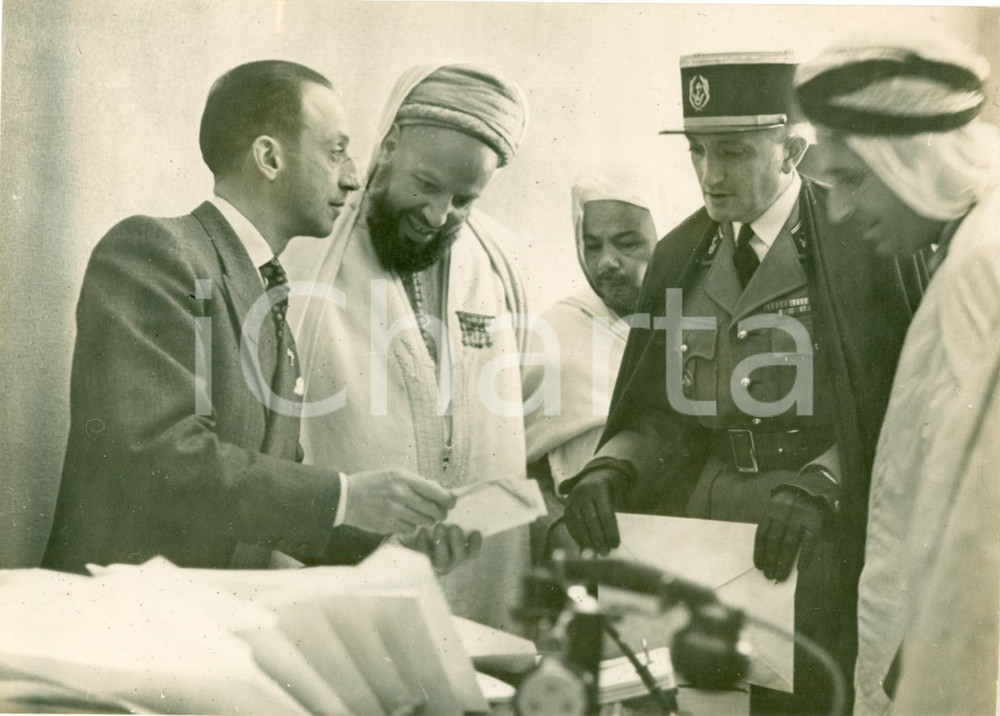 Fotografia d epoca originale 1942 VICHY F WWII George REYNAL con delegazione musulmana Fotografia 1