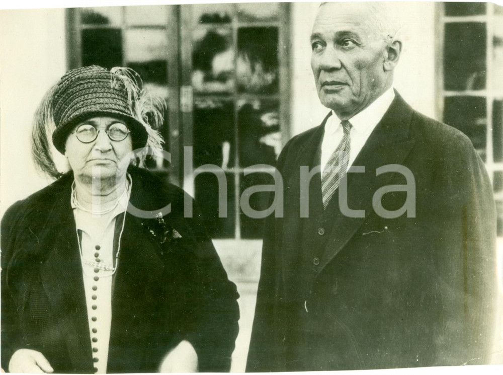 Fotografia d epoca originale 1931 LOS ANGELES USA Benjamin WARNER e moglie cinquantacinquesimo anniversario 1