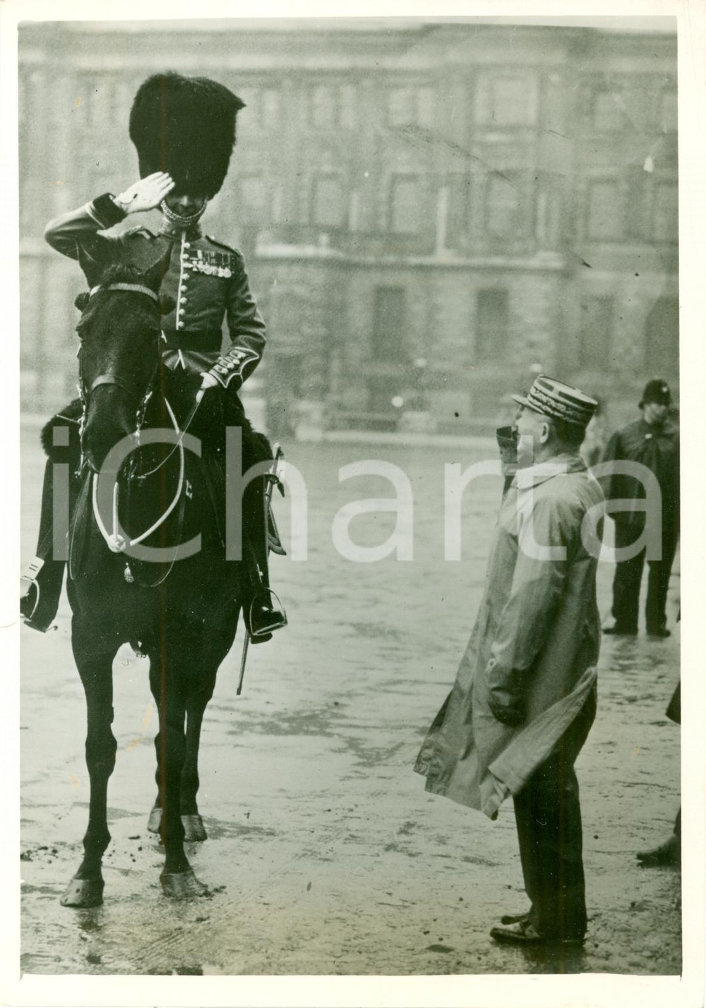 Fotografia d epoca originale 1939 LONDON UK Generale Maxime WEYGAND colonnello Frederick A.M. BROWNING Foto 1