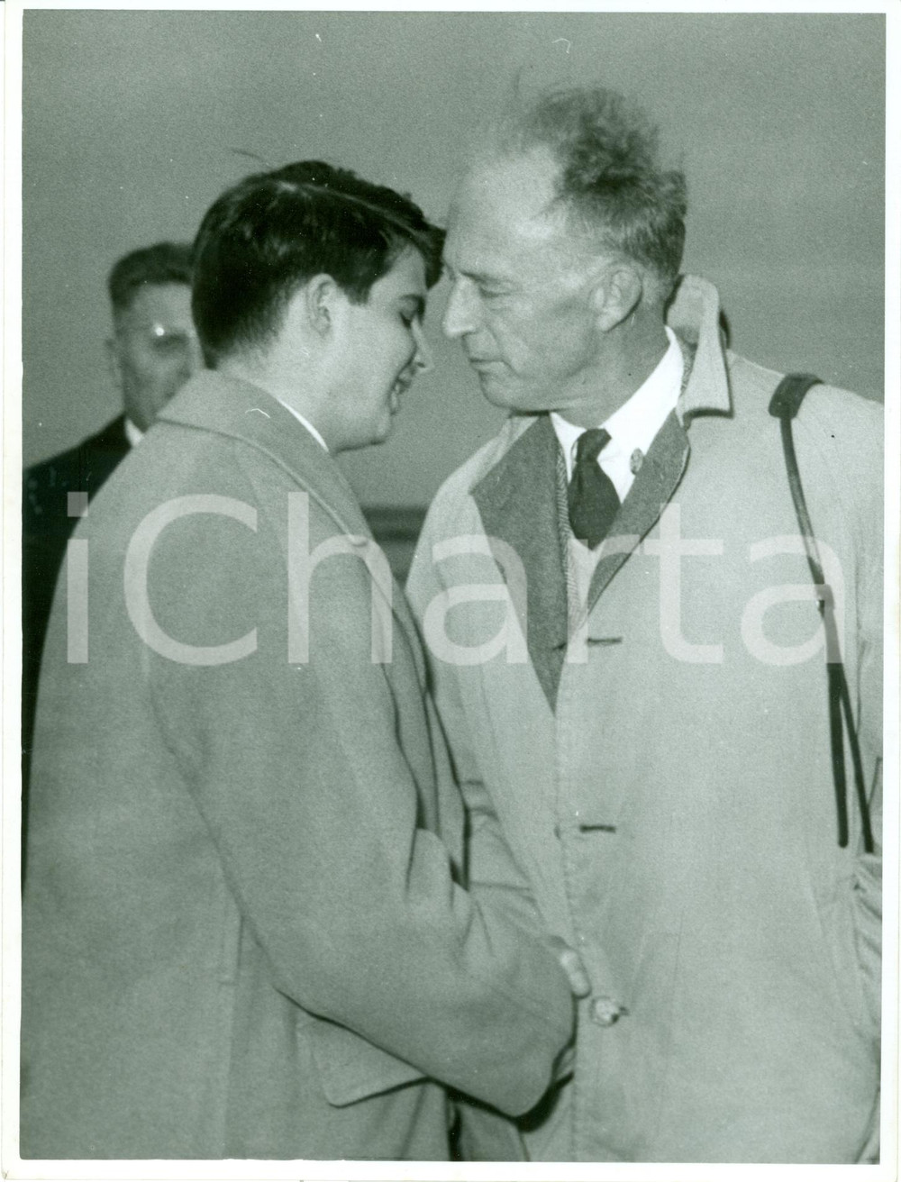 Fotografia d epoca originale 1950 ca BRUXELLES Re Leopoldo III del BELGIO con Principe Alessandro Fotografia 1