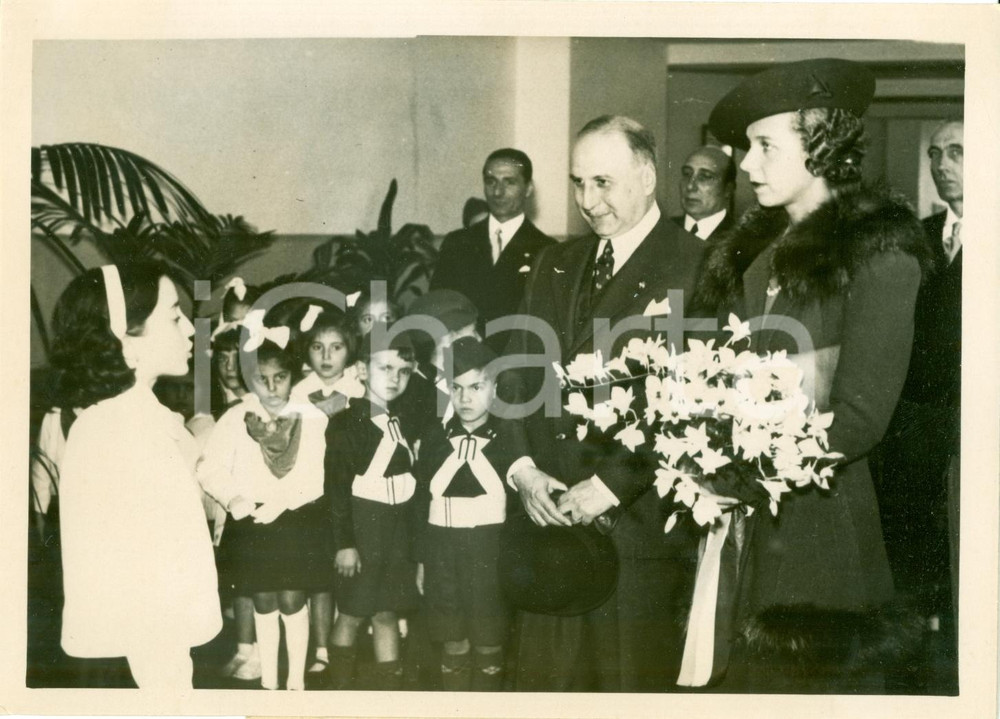 Fotografia d epoca originale 1937 BRUXELLES Maria José di SAVOIA visita Maison Italienne Foto 1 1